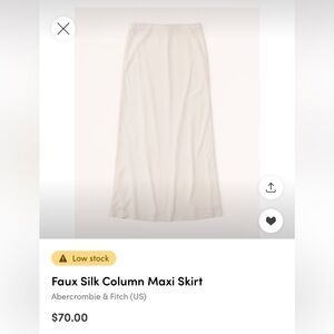 Faux Silk Column Maxi Skirt 
Abercrombie & Fitch size large worn once